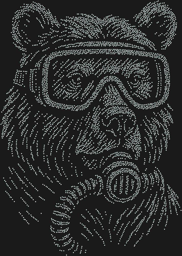 Трафарет Медведь с аквалангом — RHT_BEAR2_SS12_CRYSTAL_AB_DMC