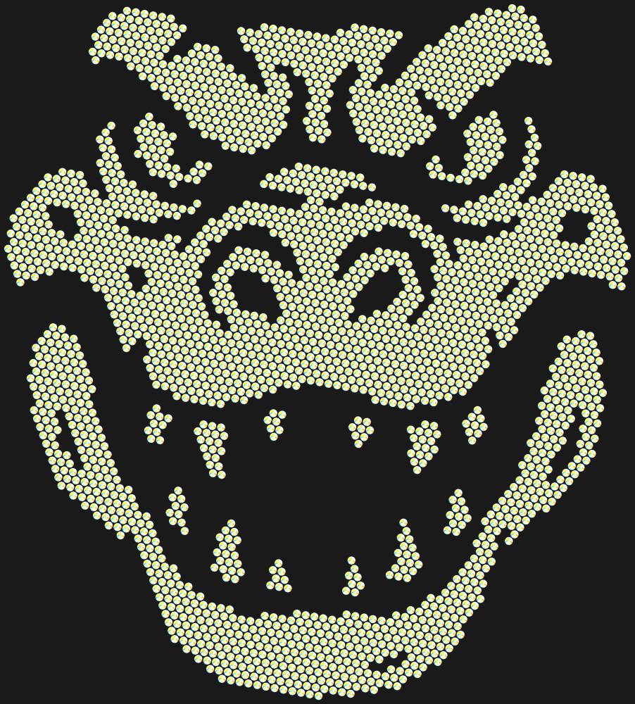 Трафарет Alligator head — RHT_CROCODILE1_SS20_CRYSTAL_AB