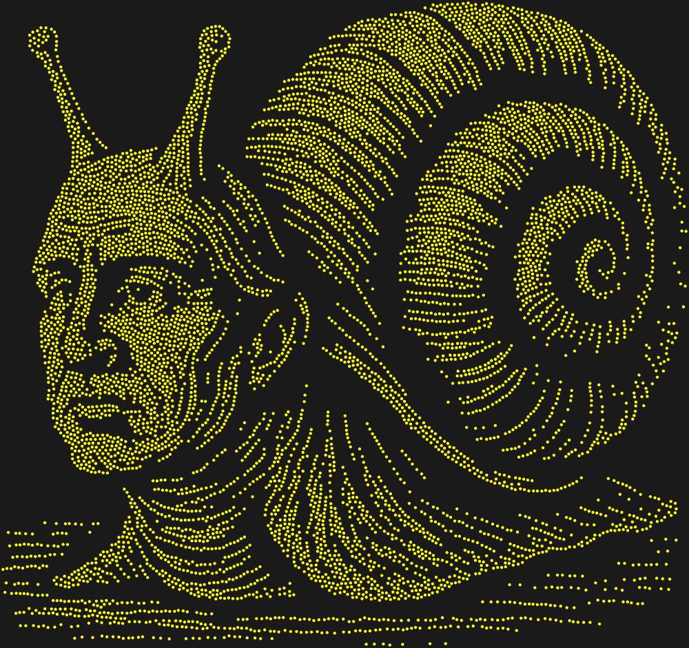 Трафарет Улитка с головой мыслителя — RHT_SNAIL2_SS16_CITRINE