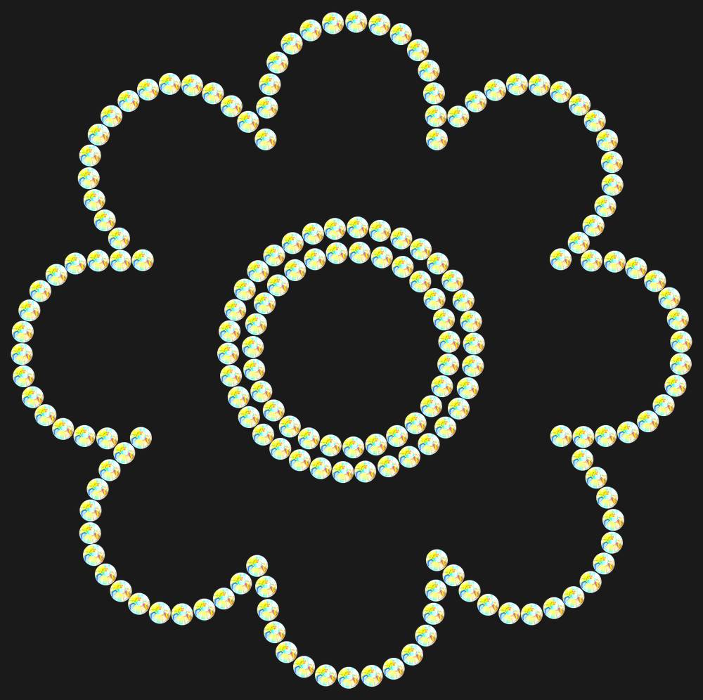 Трафарет Flower — RHT_FLOWER1_SS16_CRYSTAL_AB