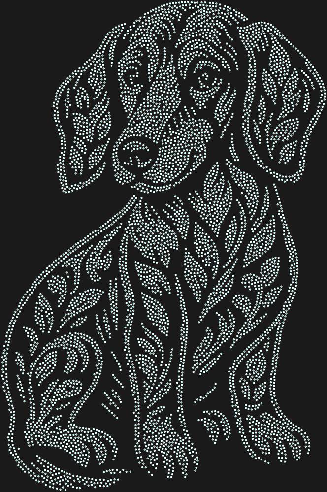 Трафарет Щенок таксы — RHT_DACHSHUNDPUPPY1_SS12_CRYSTAL_AB_DMC
