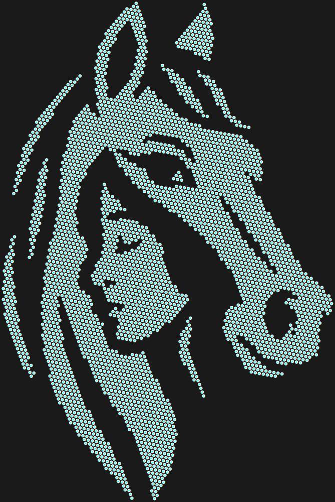 Трафарет Girl and horse — RHT_HORSEGIRL1_SS12_CRYSTAL_AB_DMC