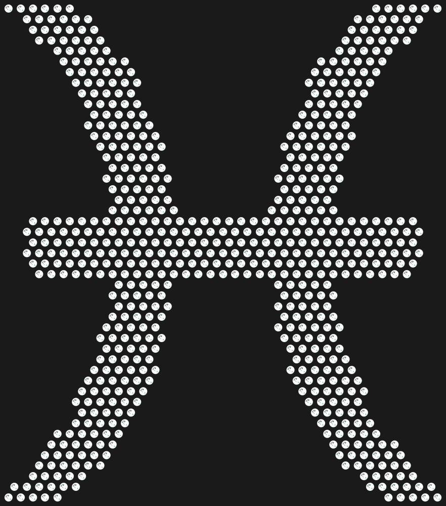 Трафарет Pisces zodiac sign — RHT_ZODIACPISCES1_SS6_CRYSTAL_CLEAR