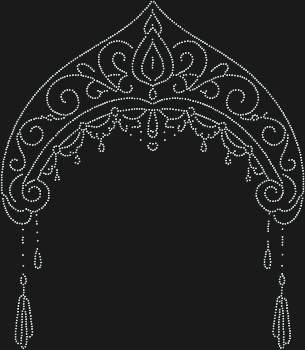 Рисунок из страз «Кокошник», сотканный из 1832 сверкающих огней, подарит вашему произведению великолепие и царственное сияние, будто это корона, достойная самой изысканной мастерицы.