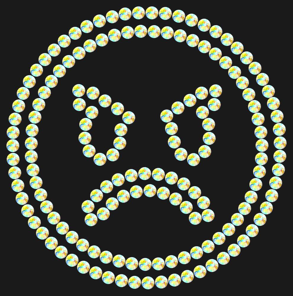 Трафарет Angry emoji — RHT_SMILE5_SS16_CRYSTAL_AB