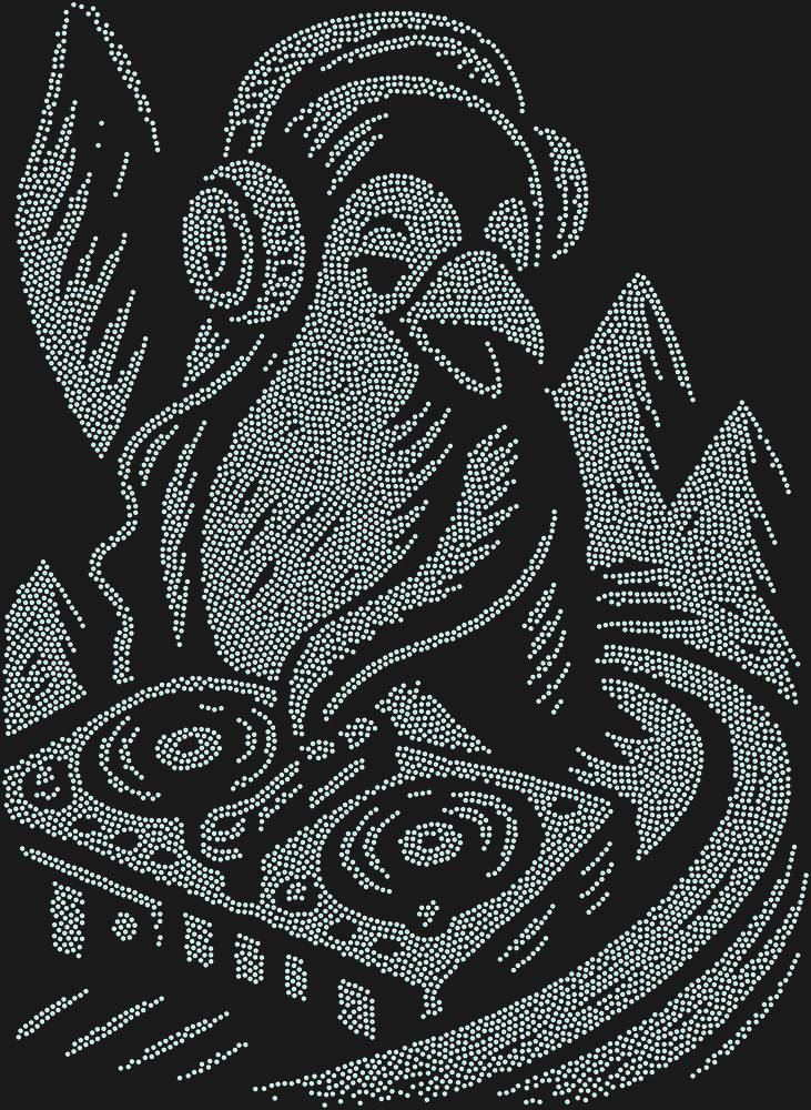Трафарет Пингвин-диджей — RHT_PENGUINDJ1_SS16_CRYSTAL_AB_DMC