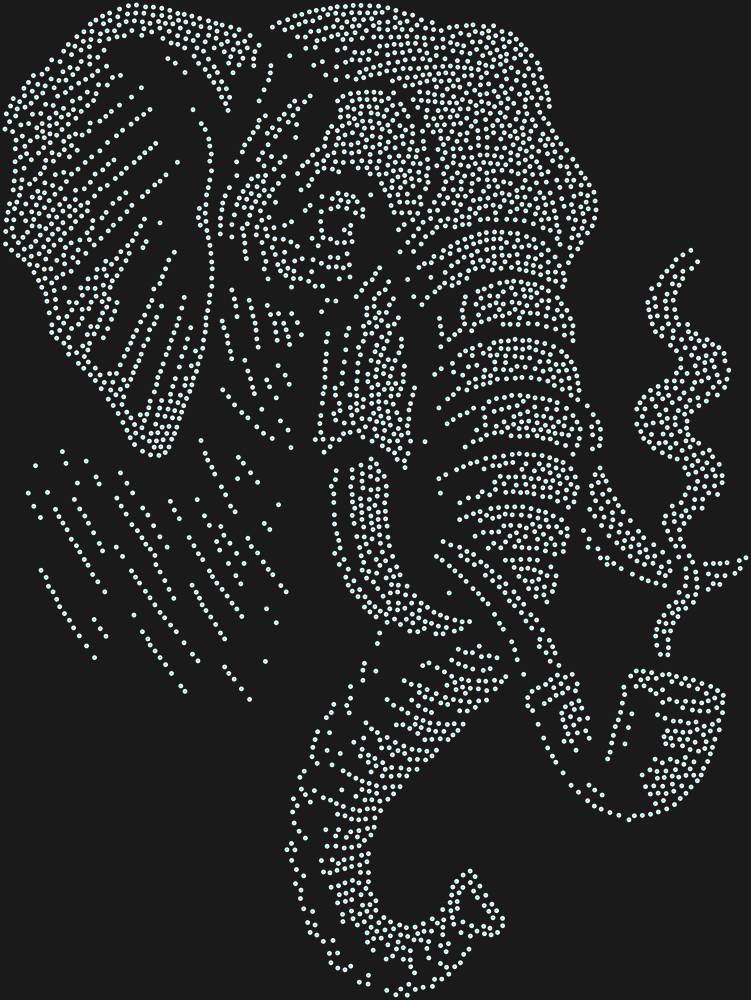 Трафарет Слон с трубкой — RHT_ELEPHANT2_SS6_CRYSTAL_AB_DMC