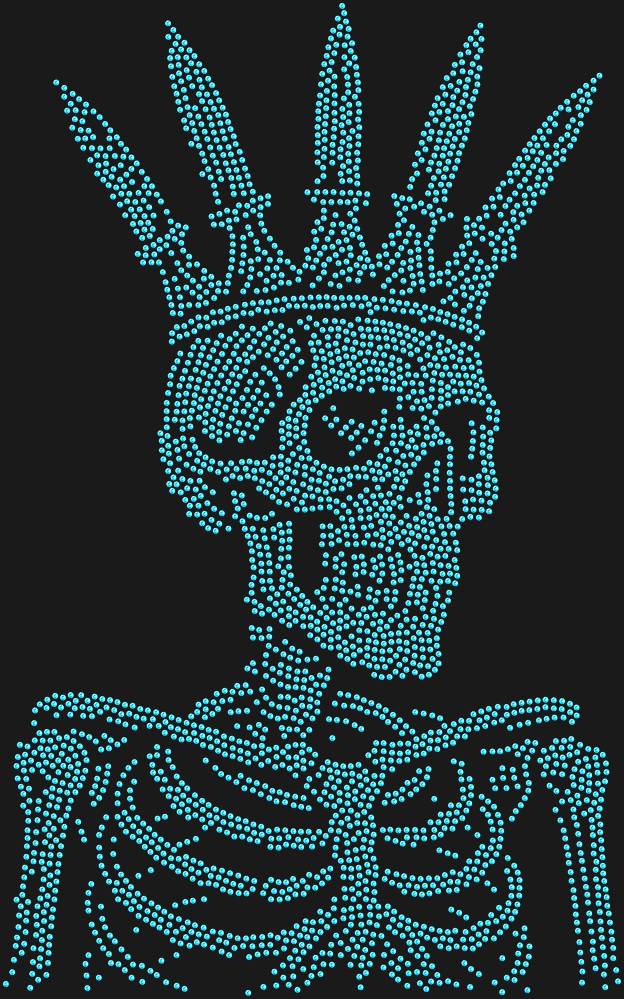 Трафарет Скелет в короне из ножей — RHT_SCULL3_SS16_LT_SAPPHIRE