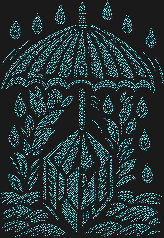 Трафарет An umbrella over the magical crystal — RHT_UMBRELLACRYSTAL1_SS8_LT_SAPPHIRE