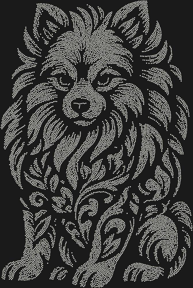Трафарет Pomeranian Spitz — RHT_SPITZ1_SS8_CRYSTAL_AB