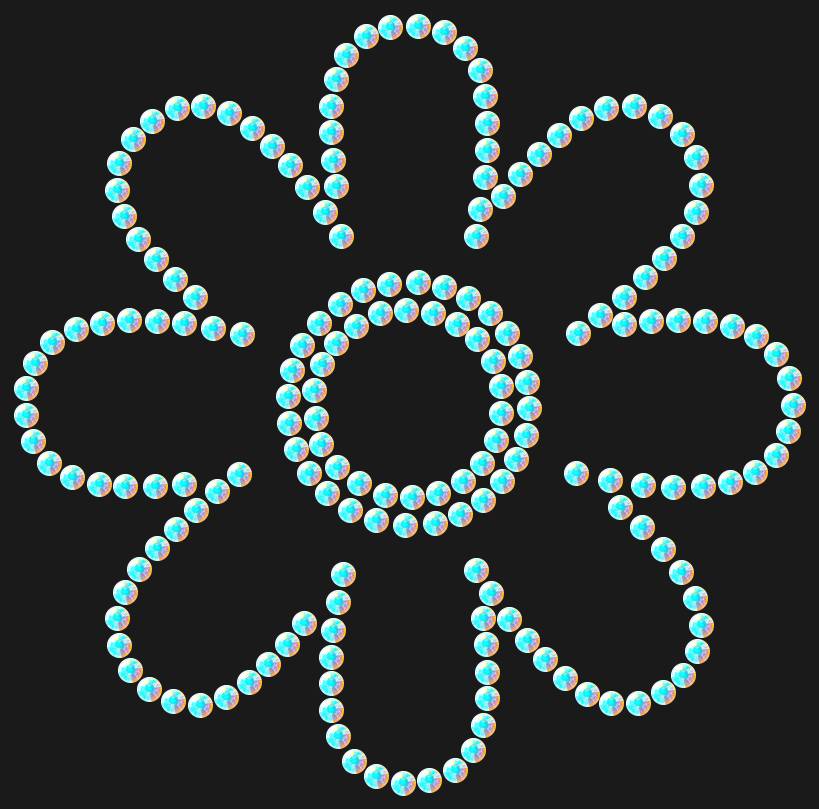 Трафарет Chamomile — RHT_FLOWER2_SS6_CRYSTAL_AB_DMC
