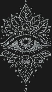 Рисунок из страз по номерам «Глаз» — это мерцающий портал в глубины души, где 4403 искрящиеся грани отразят миллион ваших идей.