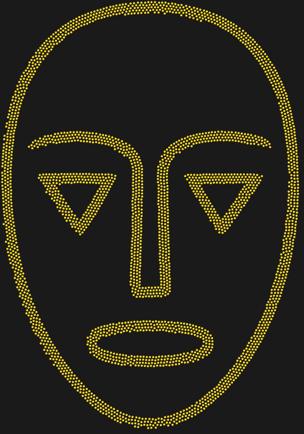 Трафарет Минималистичная маска народа Ашанти — ASHANTIMASK2