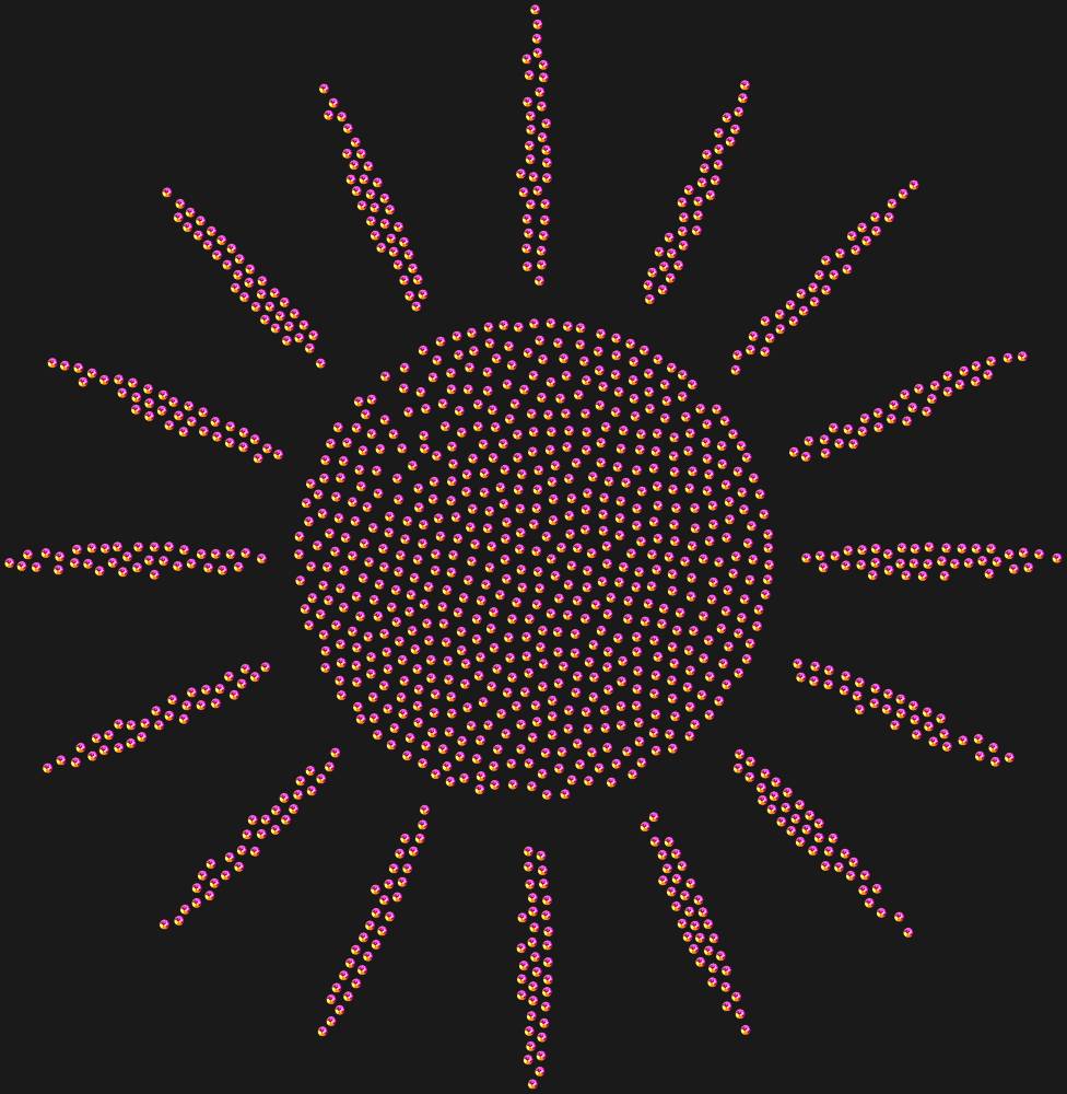 Трафарет Sun with rays — RHT_SUN1_SS16_RAINBOW