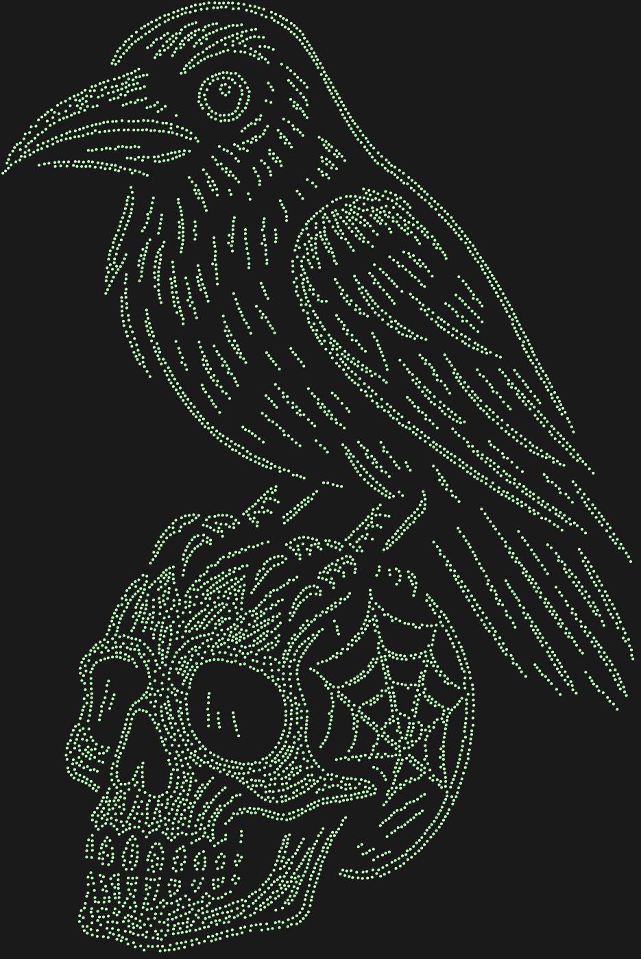 Трафарет Ворон на черепе — RAVENSKULL1