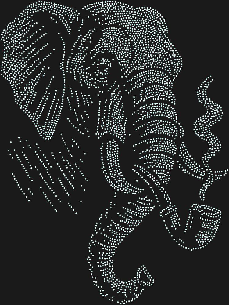 Трафарет Слон с трубкой — RHT_ELEPHANT2_SS20_CRYSTAL_AB_DMC