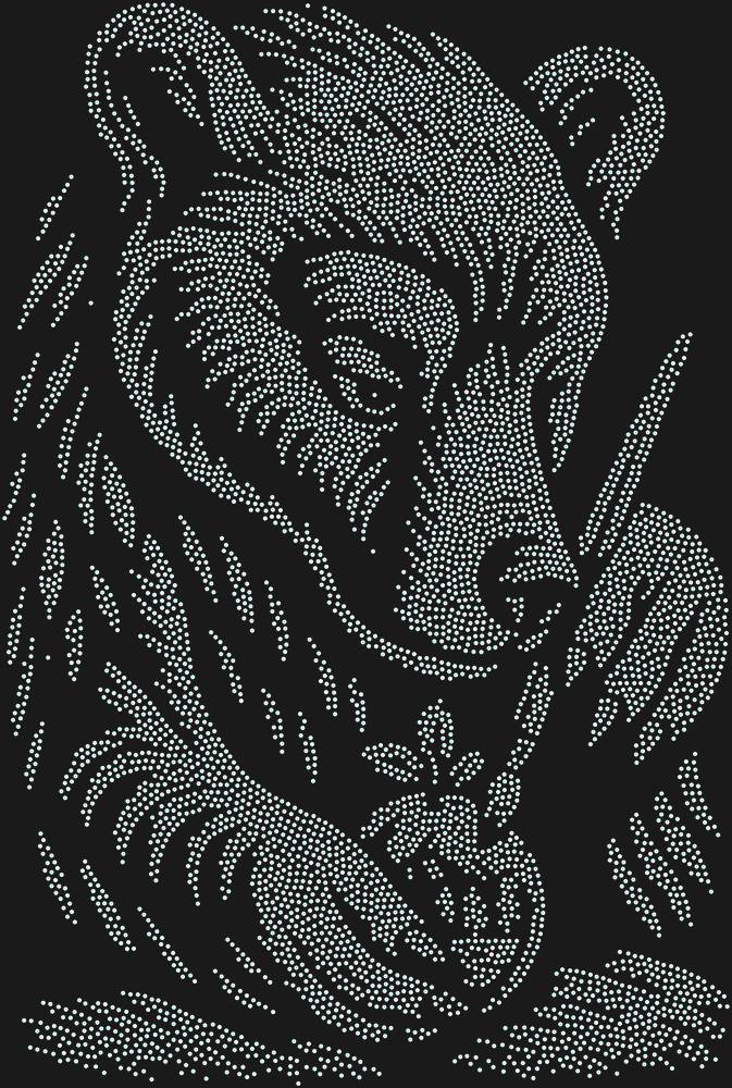Трафарет Медведь рисует на клюкве — RHT_BEARPAINTING1_SS4_CRYSTAL_AB_DMC