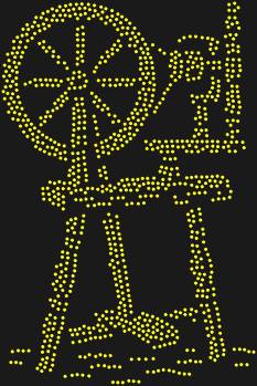 Rhinestone pattern "Spinning Wheel". 1092 rhinestones. A concise yet profound image — about tranquility, labor, and the captivating beauty of simple things that create comfort and meaning.