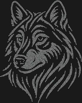 Diamond Painting "Wolf." 3334 rhinestones. In each line—the wildness, strength, and wisdom of nature; in each highlight—the character of a warrior moving through life with cool determination.