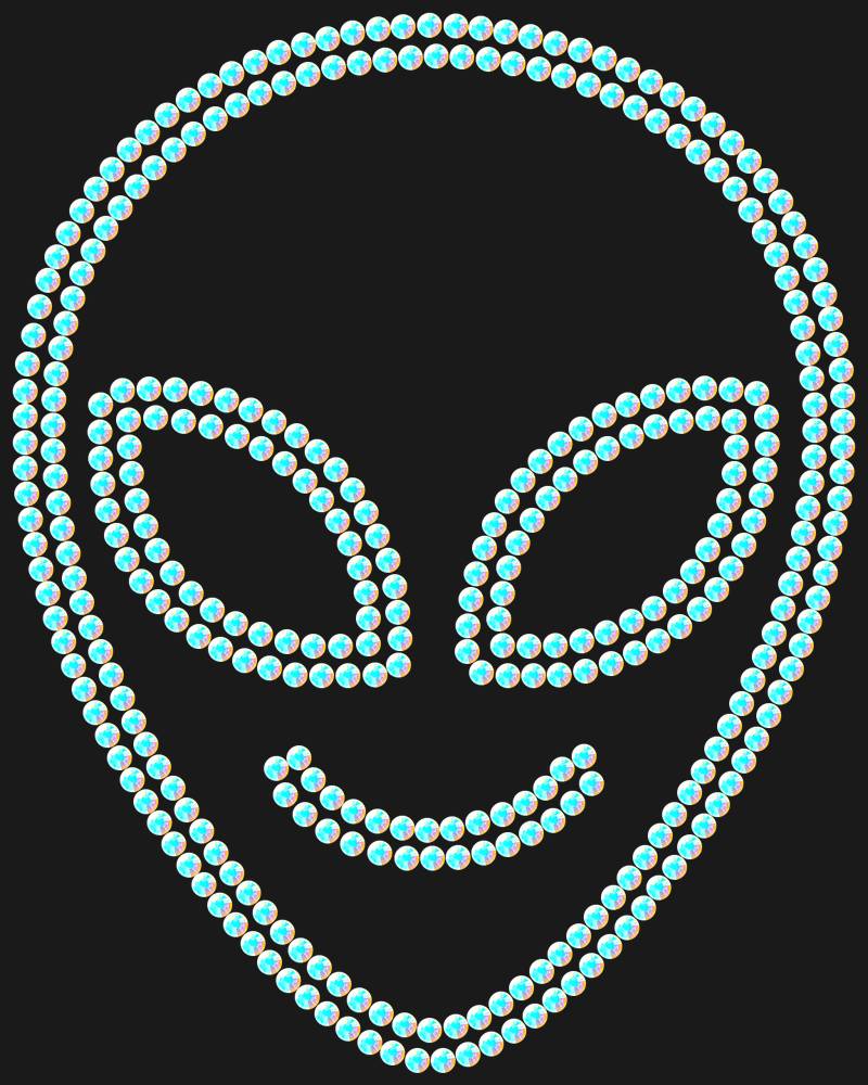 Трафарет Cute alien — RHT_UFO2_SS10_CRYSTAL_AB_DMC
