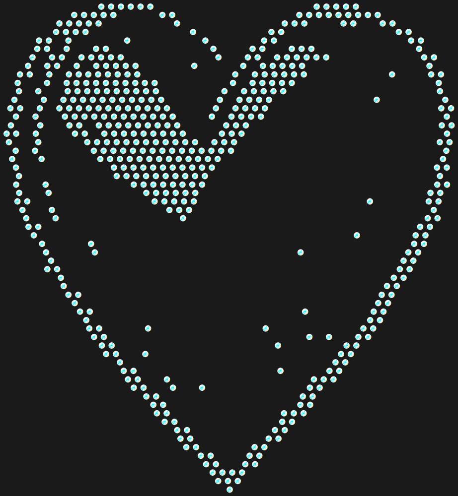Трафарет 3D Heart — RHT_HEART8_SS6_CRYSTAL_AB_DMC
