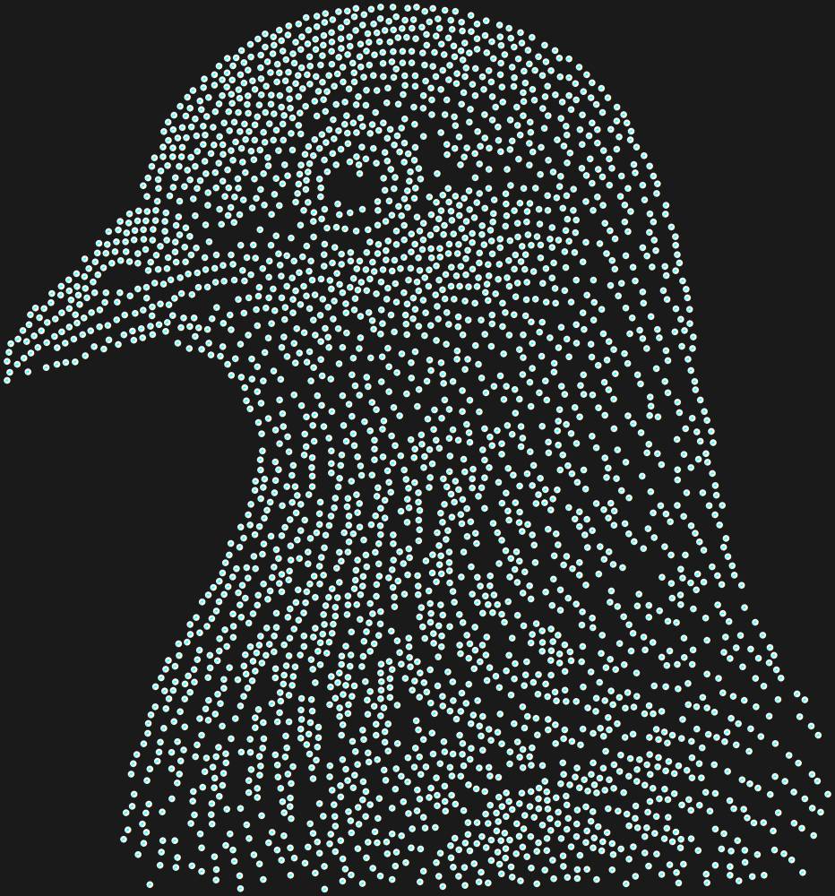 Трафарет Голубь — RHT_PIGEON1_SS6_CRYSTAL_AB_DMC