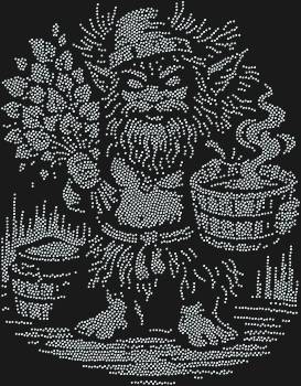 Трафарет из страз «Банник» распускается мерцающим узором из 5489 ослепительных искр, зажигая вокруг себя магический, сказочный свет.