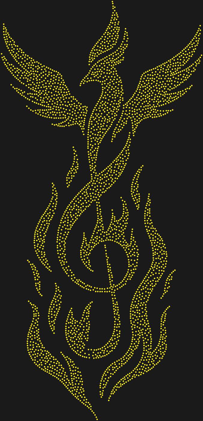 Трафарет Феникс над скрипичным ключом — PHOENIXCLEF1
