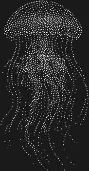 Rhinestone stencil "Medusa". 1813 rhinestones. A fluid and mystical design that combines grace and hidden danger — for those who appreciate the aesthetics of the deep and natural mystery.