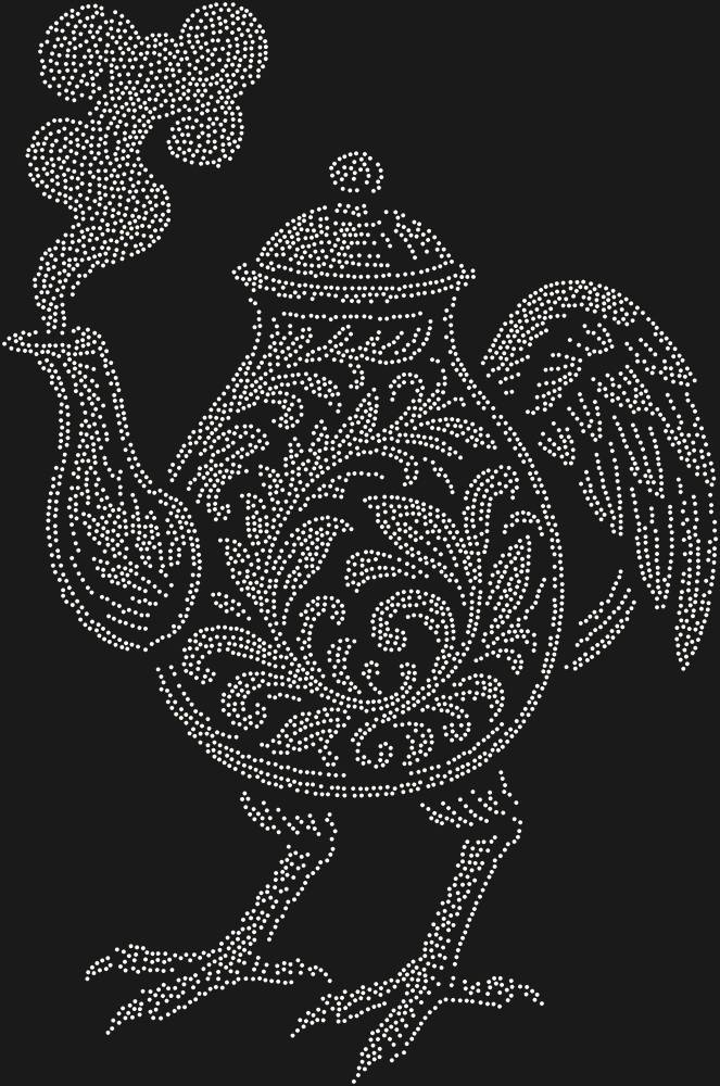 Трафарет Чайник на курьих ножках — RHT_CHICKENTEA1_SS6_CRYSTAL_AB
