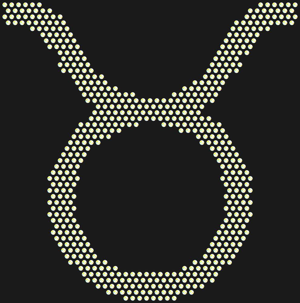 Трафарет Taurus zodiac sign — RHT_ZODIACTAURUS1_SS20_CRYSTAL_AB