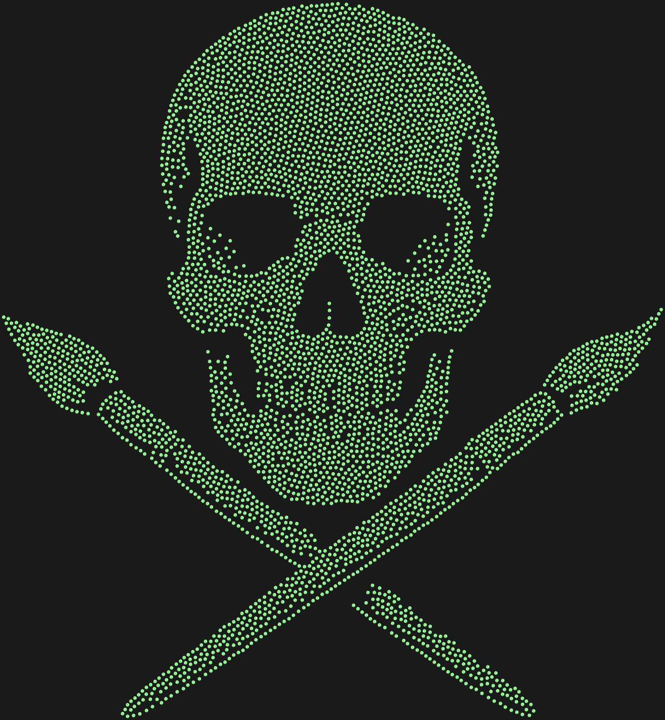 Трафарет Череп и кисти — SKULLBRUSH1