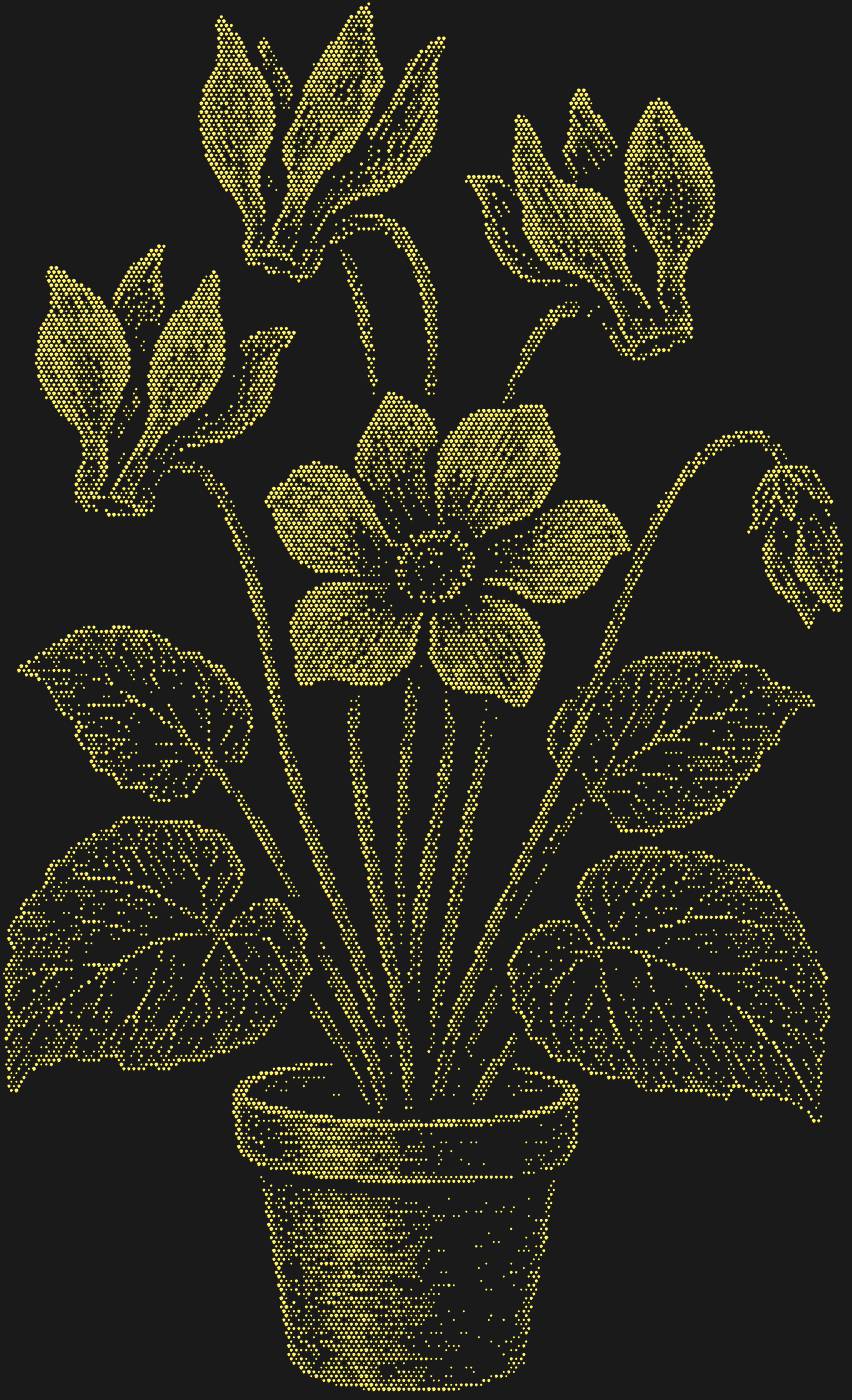 Трафарет Цикламен в горшке — CYCLAMENBOUQUET1