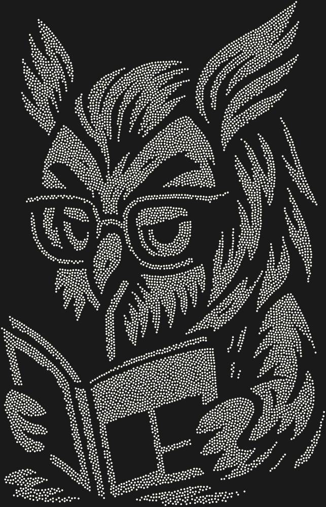 Трафарет Owl with glasses — RHT_OWLBOOK1_SS8_CRYSTAL_AB