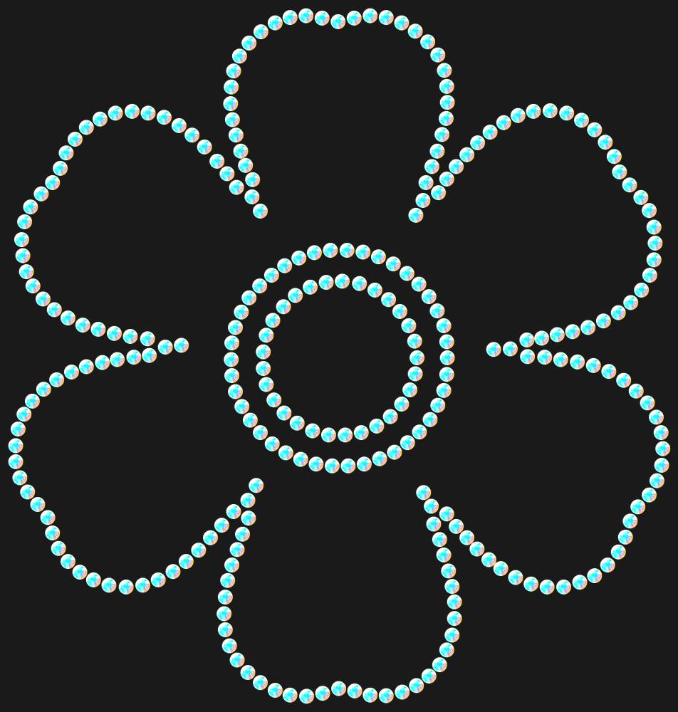 Трафарет Forget-me-not — RHT_FLOWER3_SS6_CRYSTAL_AB_DMC