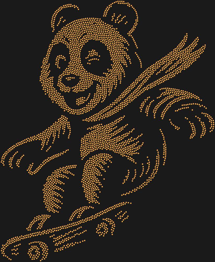 Трафарет Panda on a skateboard — RHT_PANDASKATE1_SS16_RED_VOLCANO