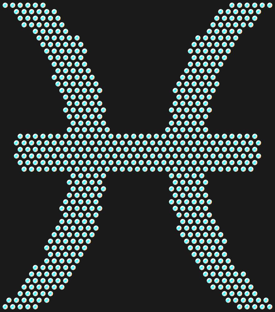 Трафарет Pisces zodiac sign — RHT_ZODIACPISCES1_SS10_CRYSTAL_AB_DMC