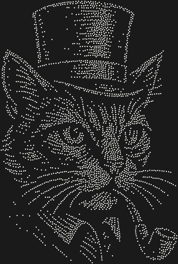 Трафарет Кот в шляпе — RHT_CAT2_SS6_CRYSTAL_AB