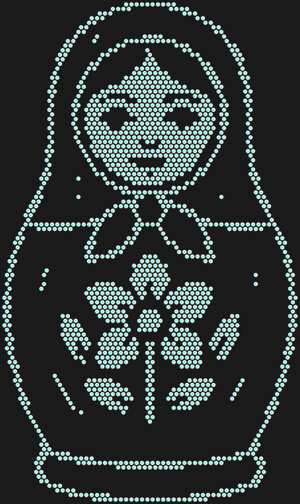 Трафарет Matryoshka doll — RHT_MATRYOSHKA1_SS6_CRYSTAL_AB_DMC