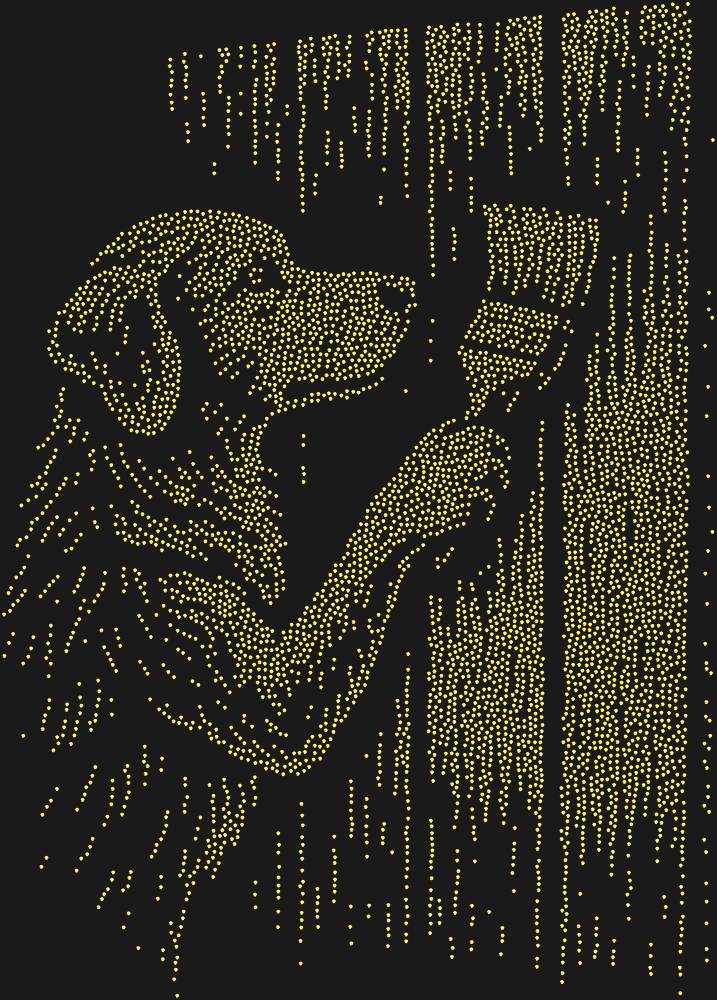Трафарет Собака красит забор — RHT_DOG7_SS5_GOLD