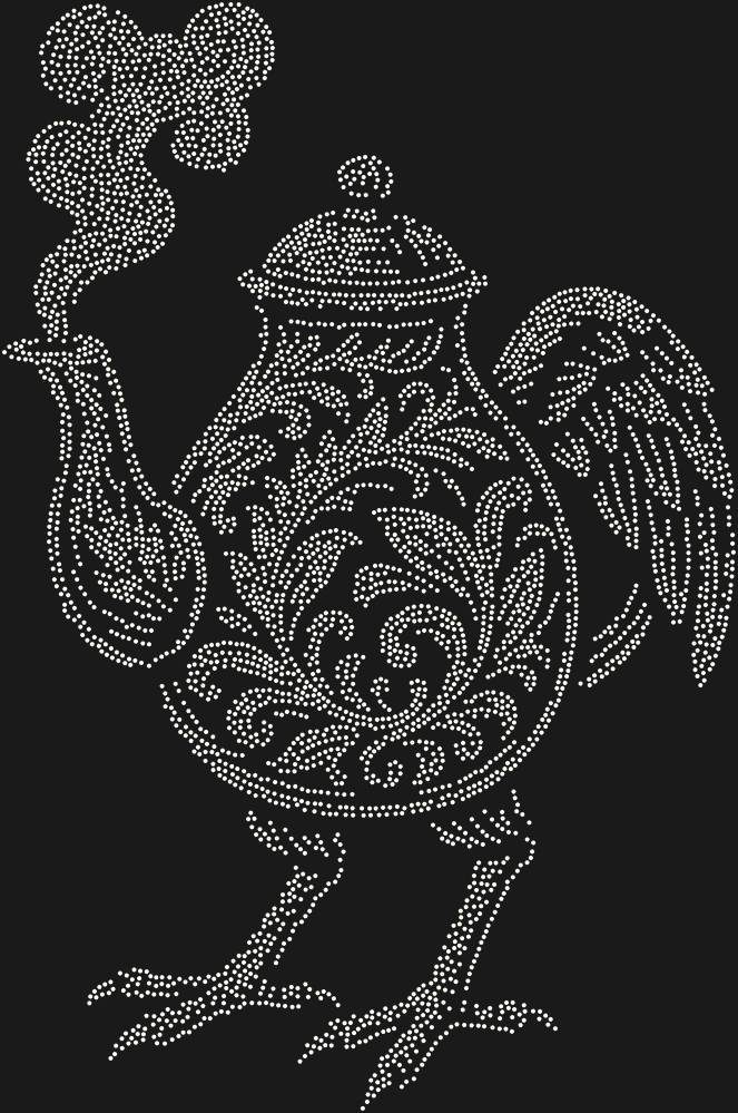 Трафарет Чайник на курьих ножках — RHT_CHICKENTEA1_SS12_CRYSTAL_AB