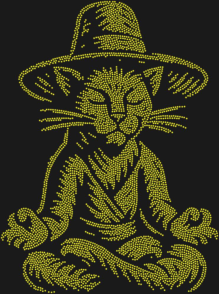 Трафарет Левитирующий кот в шляпе — RHT_CATMEDITATE1_SS3_CITRINE