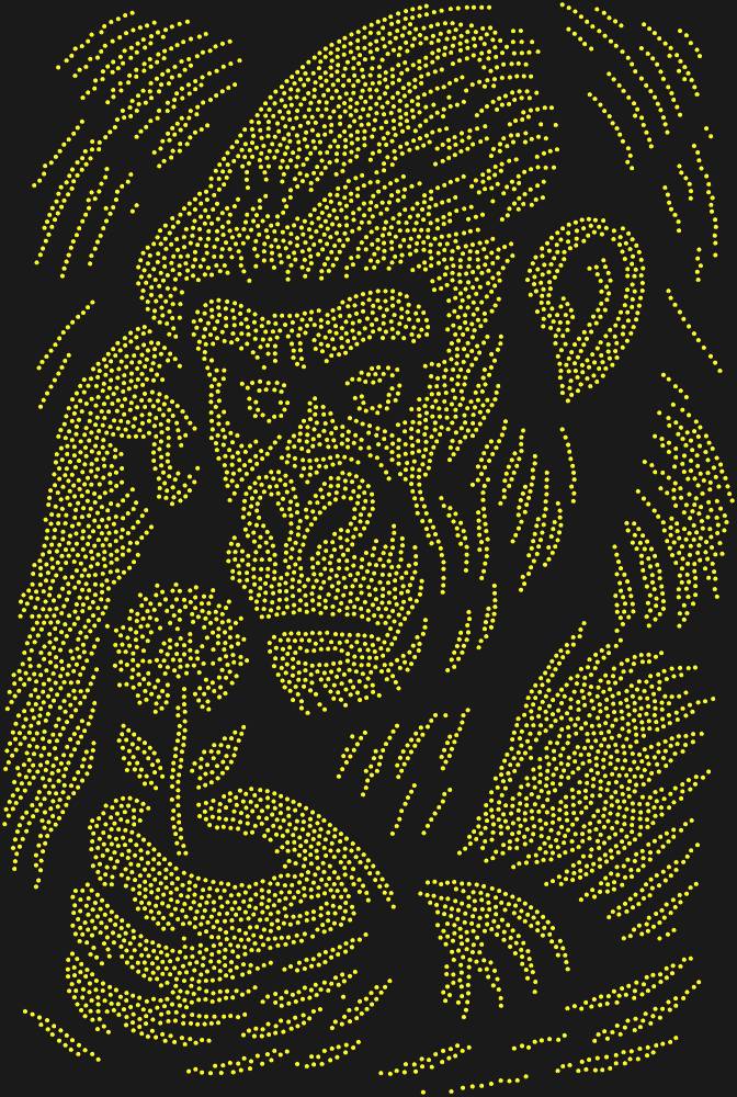 Трафарет Горилла и цветок — RHT_GORILLA1_SS5_OLIVE