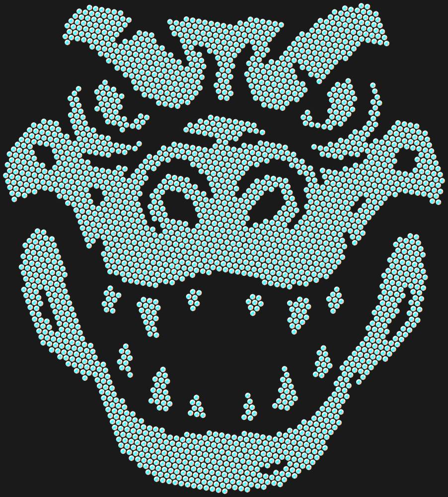 Трафарет Alligator head — RHT_CROCODILE1_SS6_CRYSTAL_AB_DMC