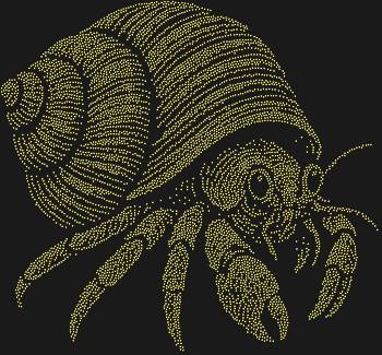 Рисунок из страз «Рак-отшельник» (6453 стразы): Погрузитесь в мерцающий мир океанских глубин, где тайна встречается с великолепием в каждом сияющем блике.