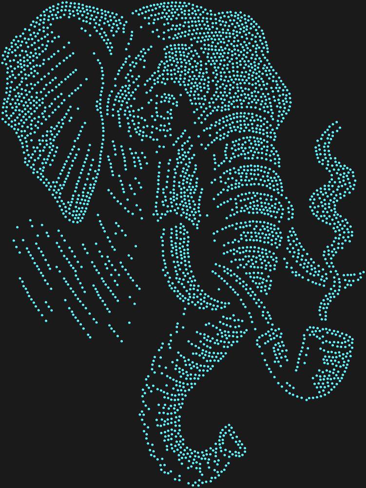 Трафарет Слон с трубкой — RHT_ELEPHANT2_SS16_LT_SAPPHIRE