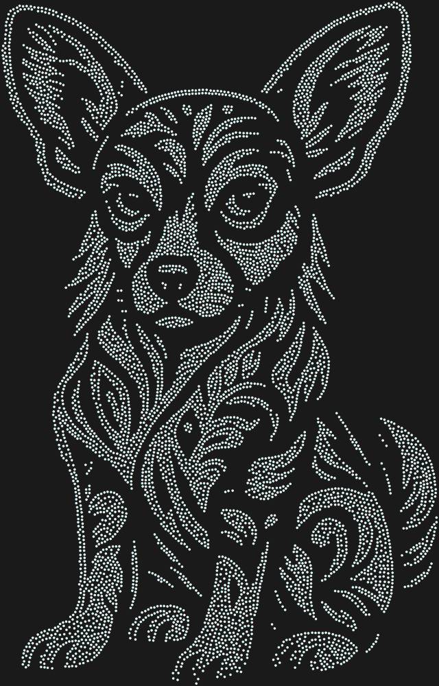 Трафарет Чихуахуа — RHT_CHIHUAHUA1_SS20_CRYSTAL_AB_DMC