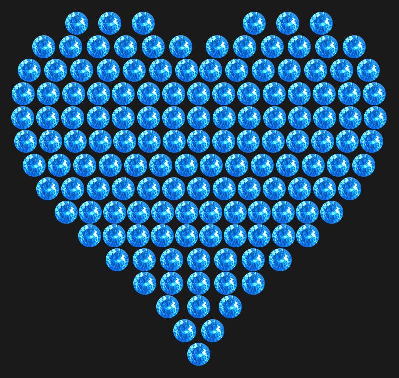 Трафарет Compact heart — RHT_HEART5_SS16_LT_SAPPHIRE