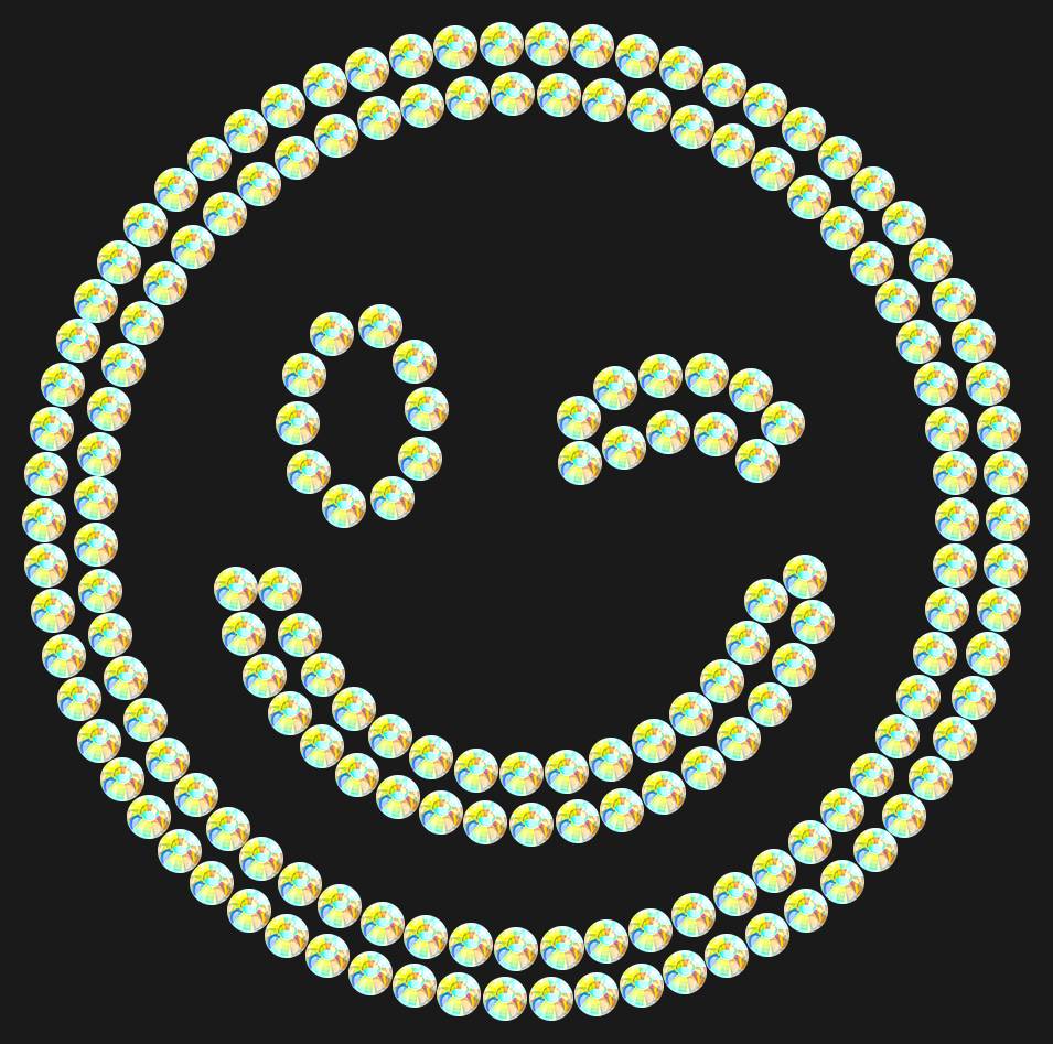 Трафарет Winking emoji — RHT_SMILE2_SS12_CRYSTAL_AB