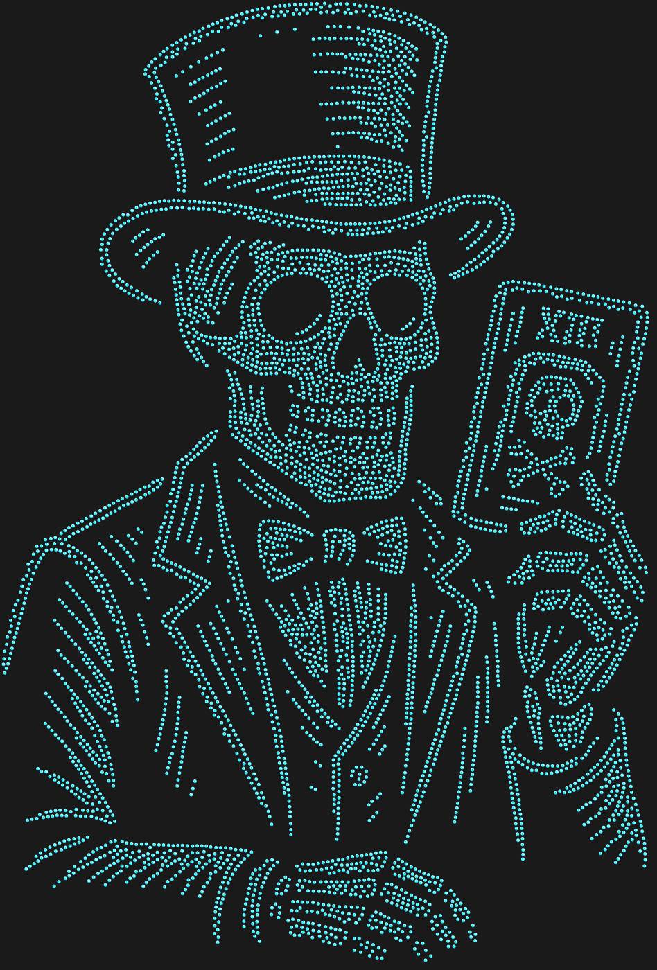 Трафарет Скелет-фокусник — SKELETMAGICIAN1